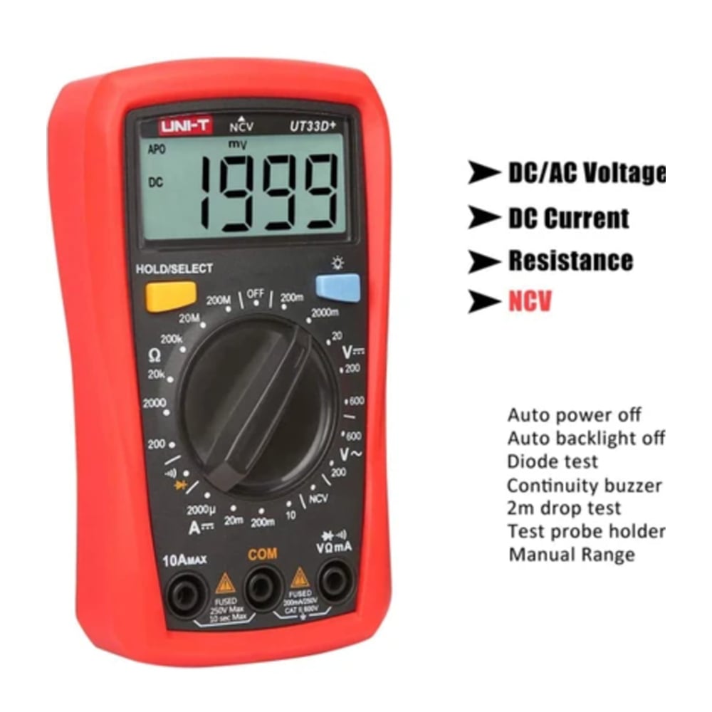 UNI-T Dijital Multimetre UT33D+ 600V 10A
