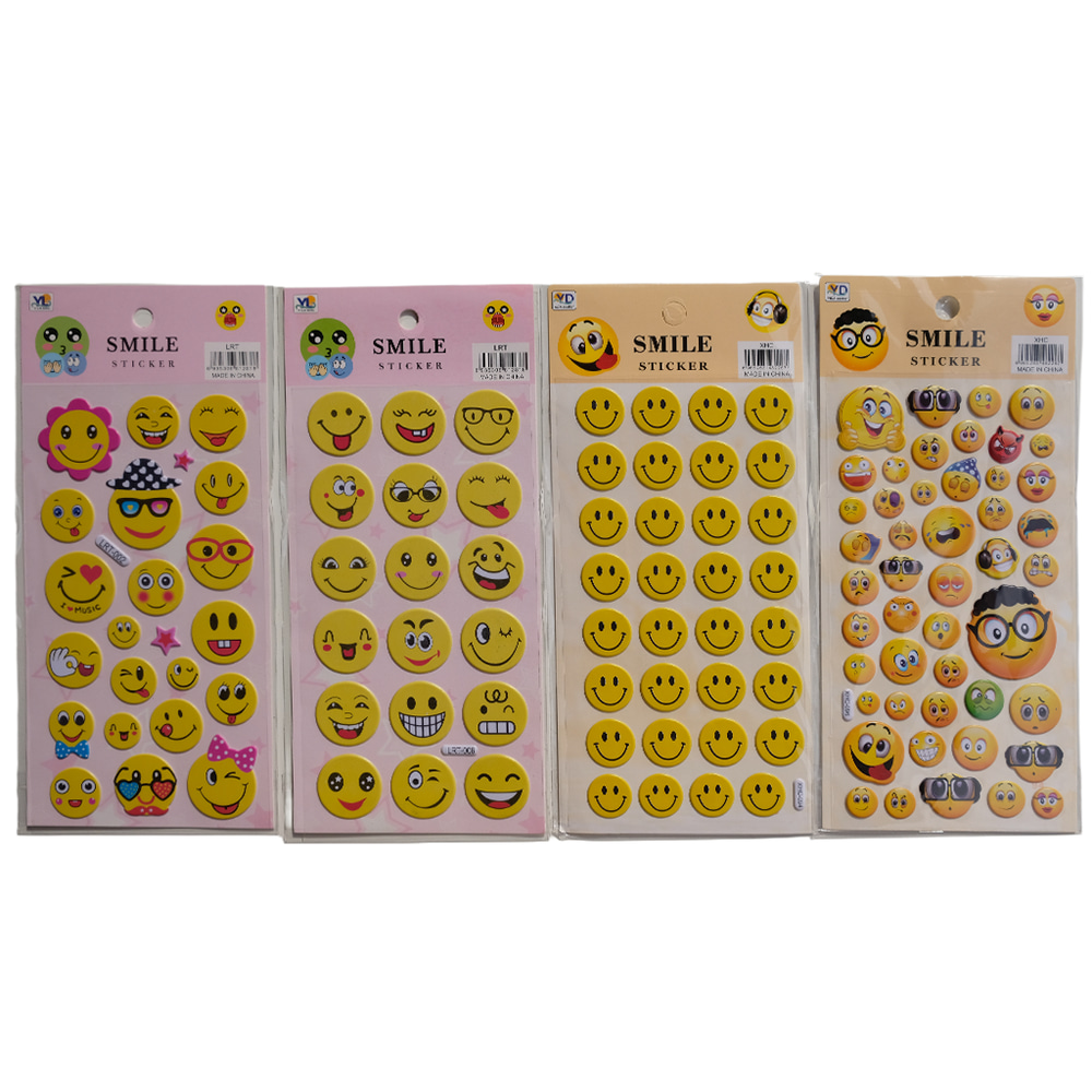 Gülen Yüz Ödül Sticker Seti - 120 Adet Okul ve Etkinlik Çıkartması