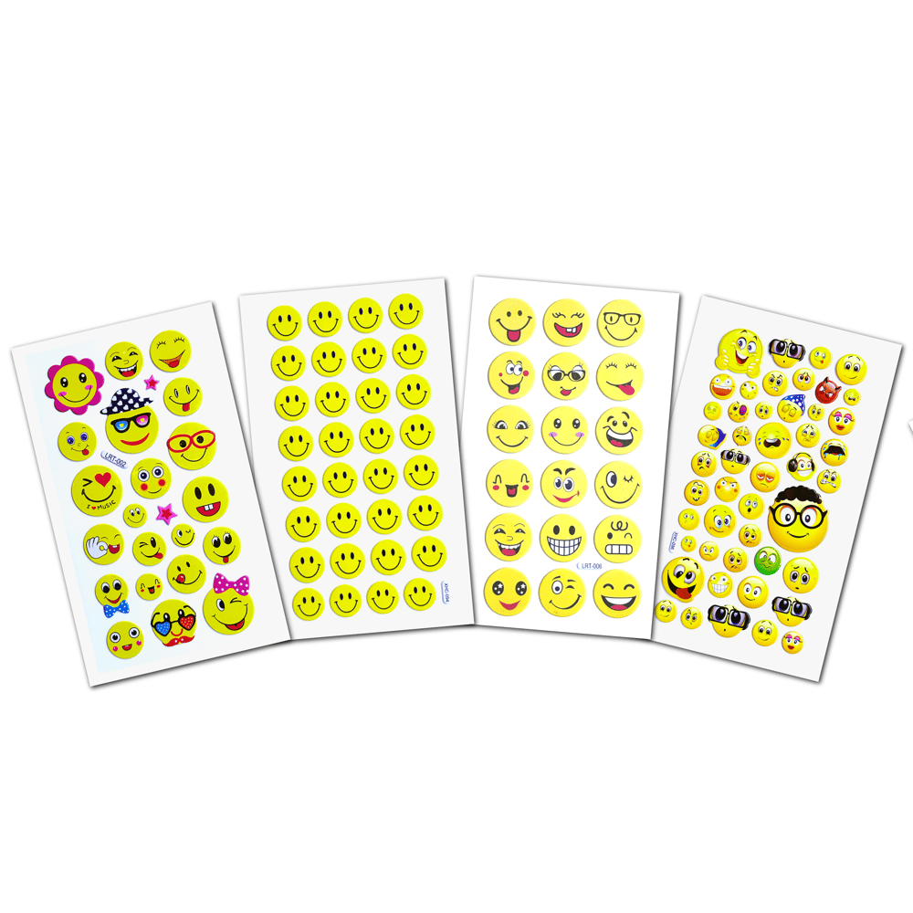 Gülen Yüz Ödül Sticker Seti - 120 Adet Okul ve Etkinlik Çıkartması