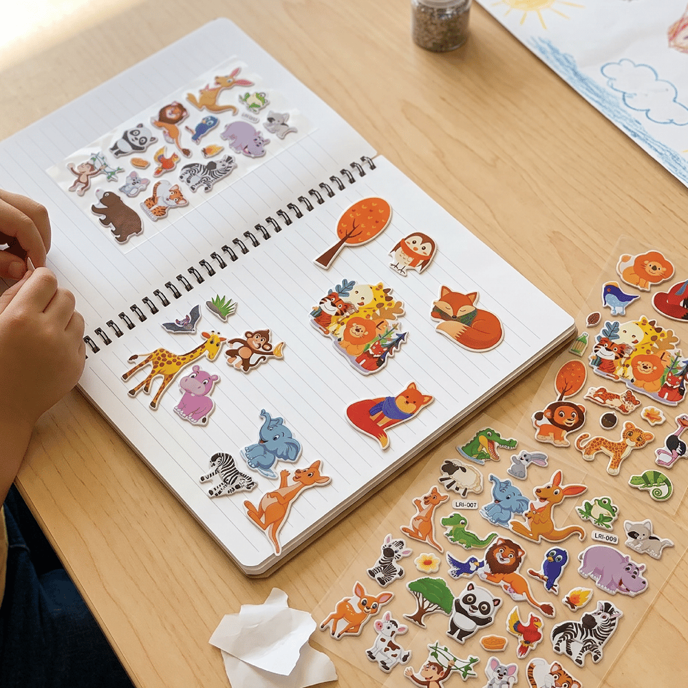 Kara Hayvanları Sticker Seti - 88 Adet Eğitici Çiftlik ve Orman Hayvanları Çıkartması