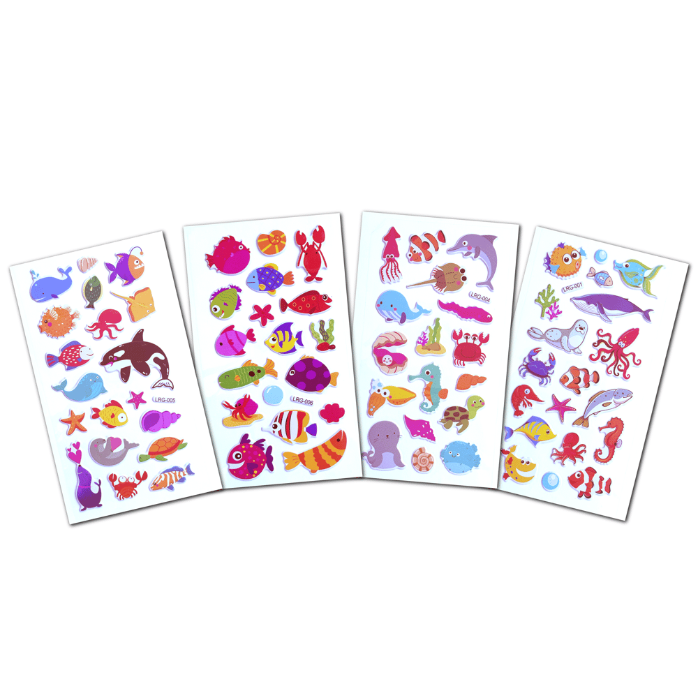 Su Altı Dünyası Çocuk Sticker Seti - 73 Adet Deniz Canlıları Eğitici Çıkartma