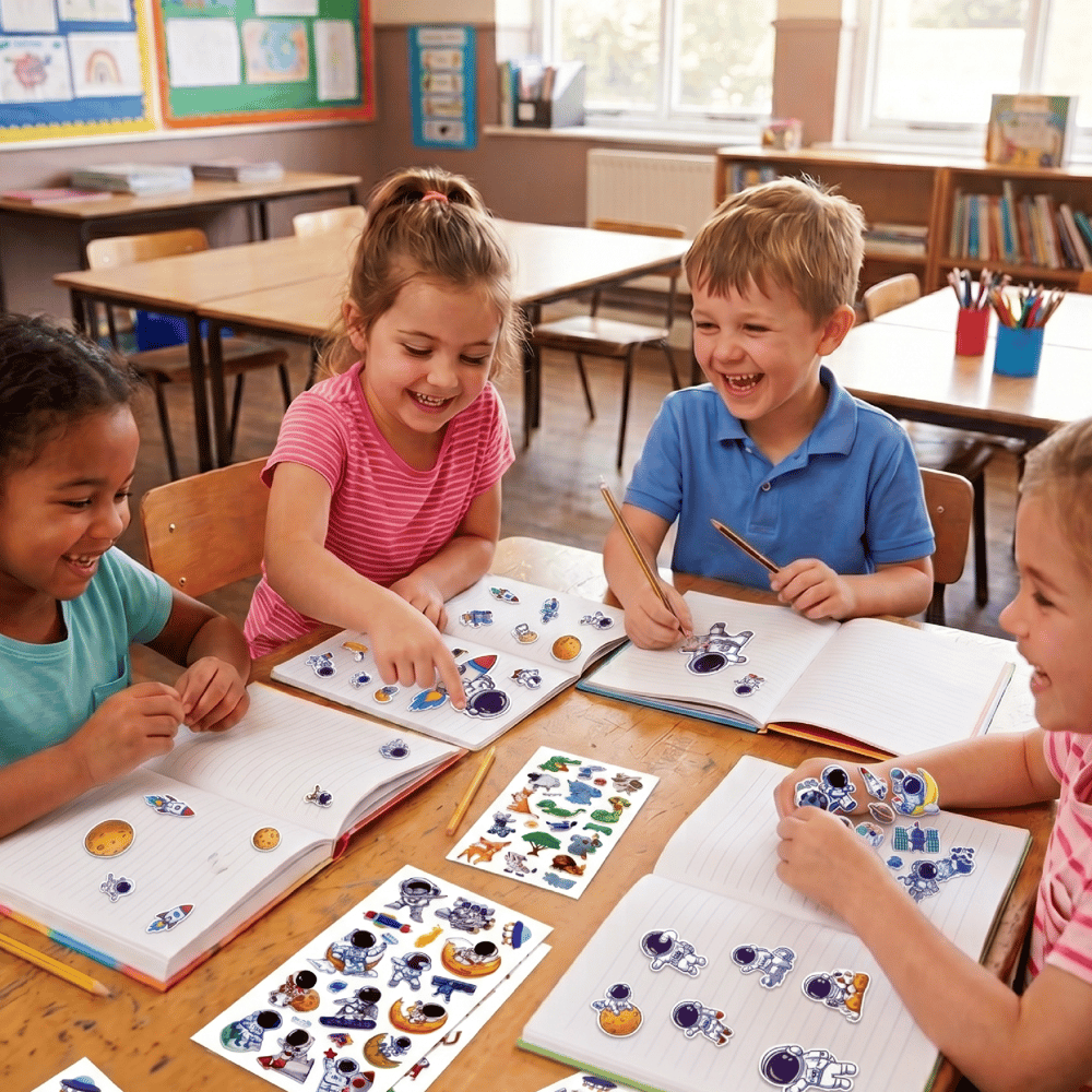 Uzay Temalı Çocuk Sticker Seti - 54 Adet Eğitici Çıkartma
