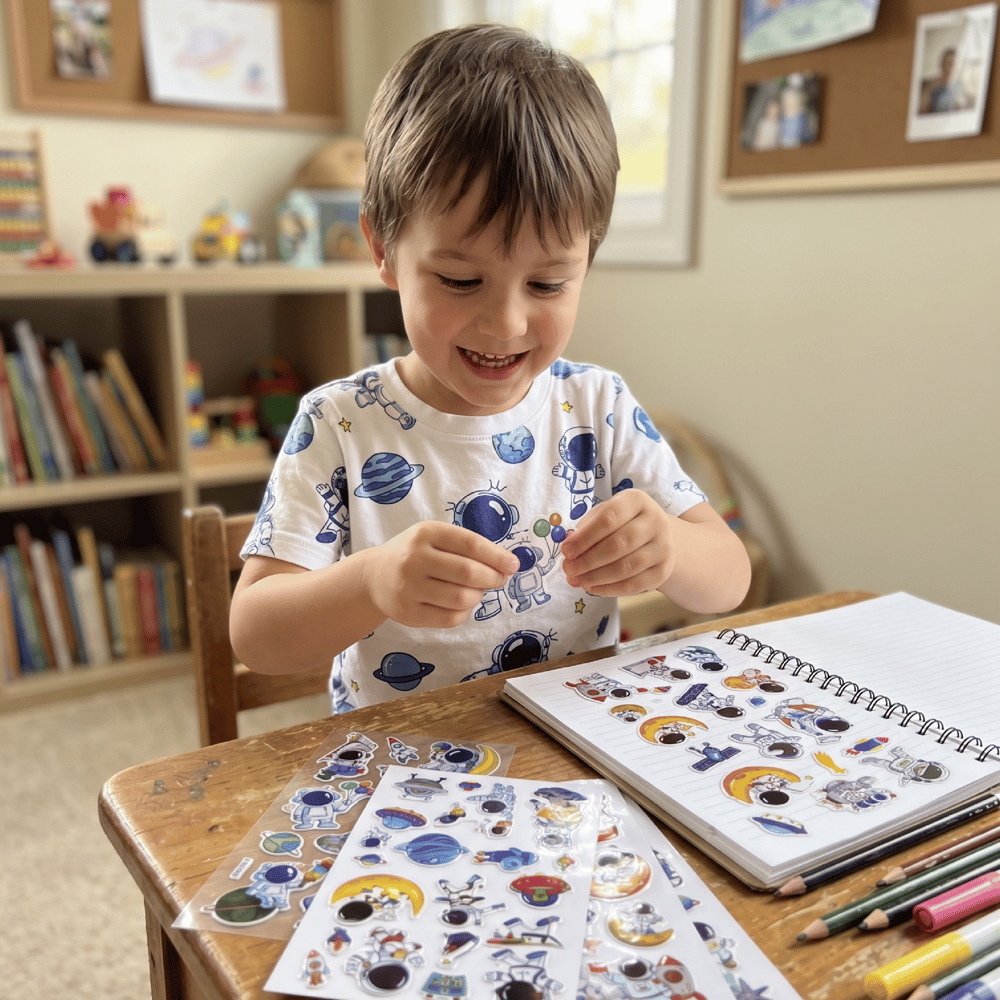 Uzay Temalı Çocuk Sticker Seti - 54 Adet Eğitici Çıkartma