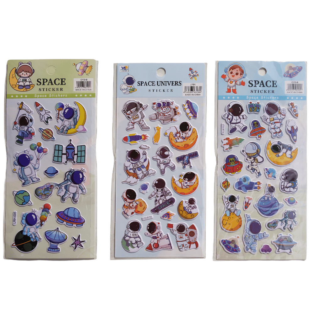 Uzay Temalı Çocuk Sticker Seti - 54 Adet Eğitici Çıkartma