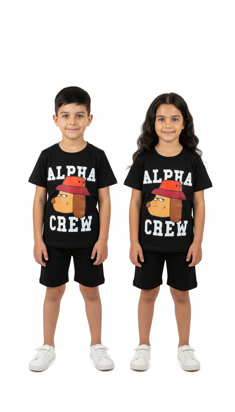 Alpha Crew Baskılı Şortlu Takım