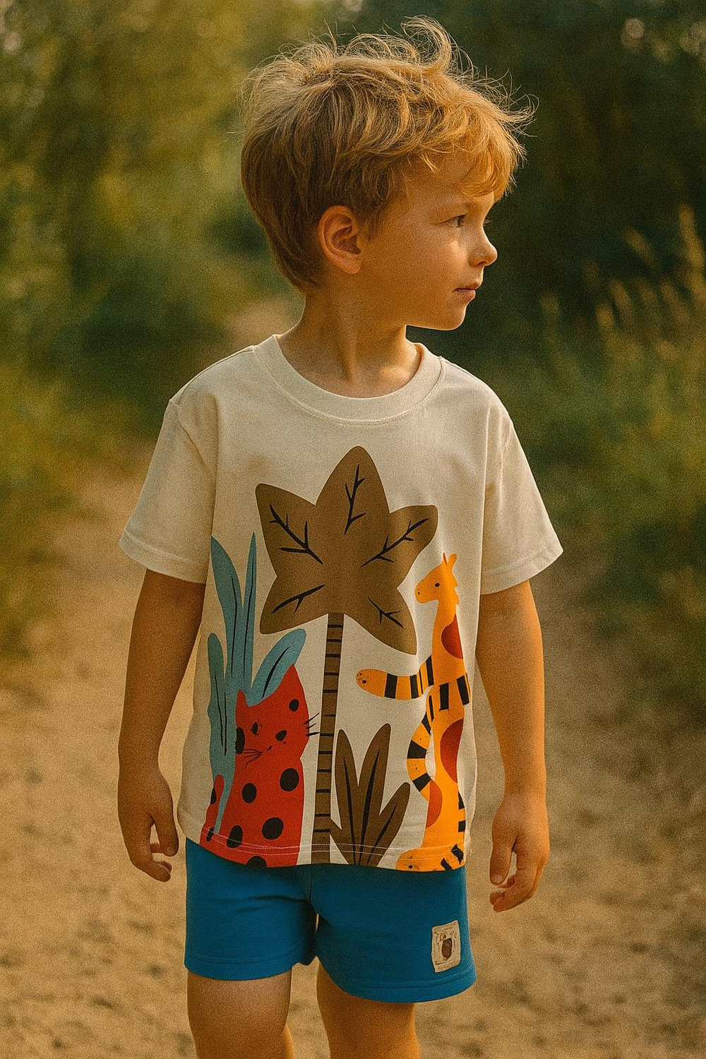 Animal Print Şortlu Takım