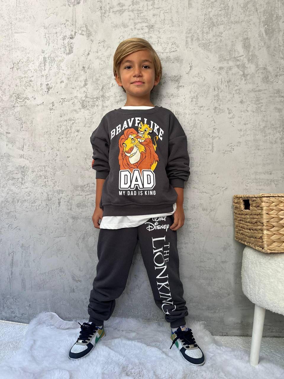 Brave Like Dad Lion Baskılı Eşofman Takımı