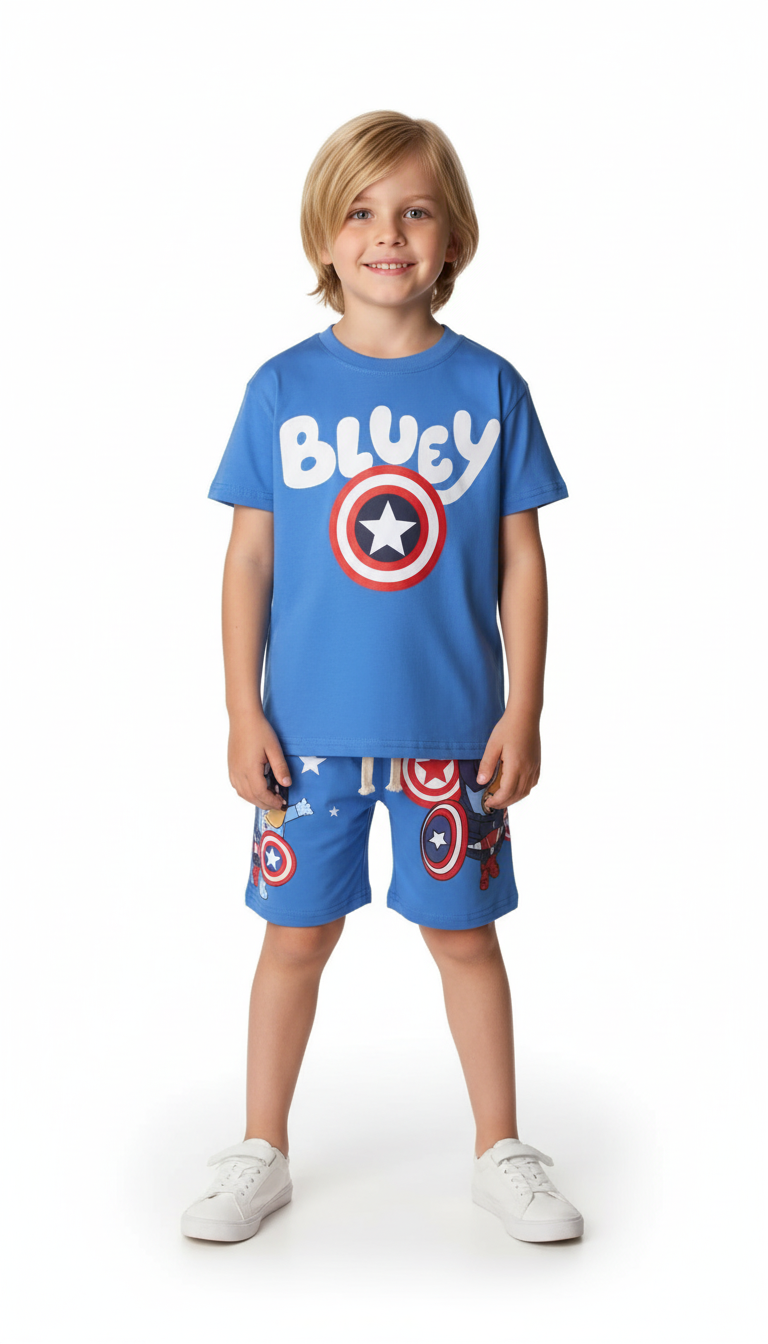 Captain Bluey Şortlu Takım