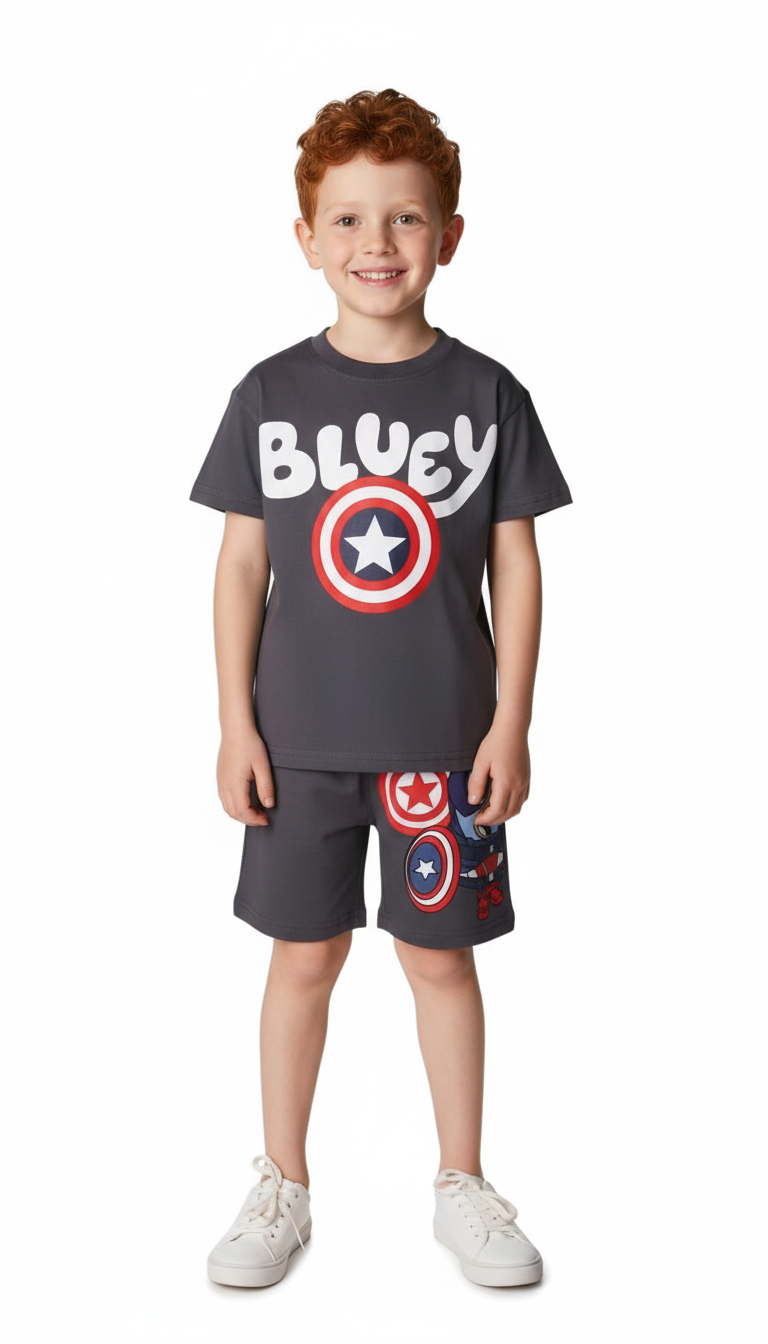 Captain Bluey Şortlu Takım