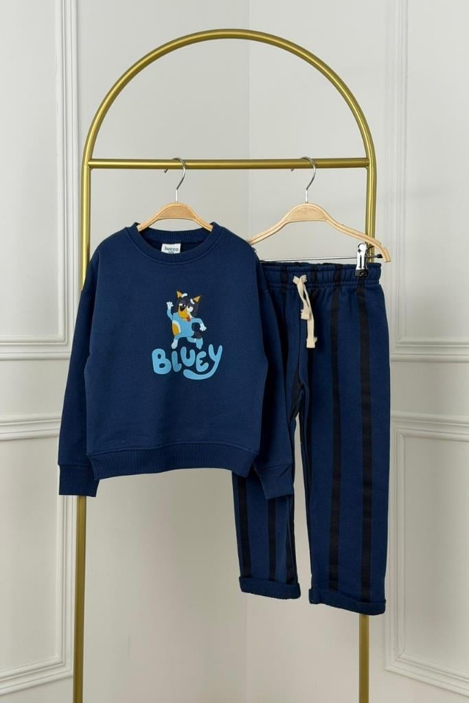 Çizgili Bluey Baskılı  Eşofman Takımı