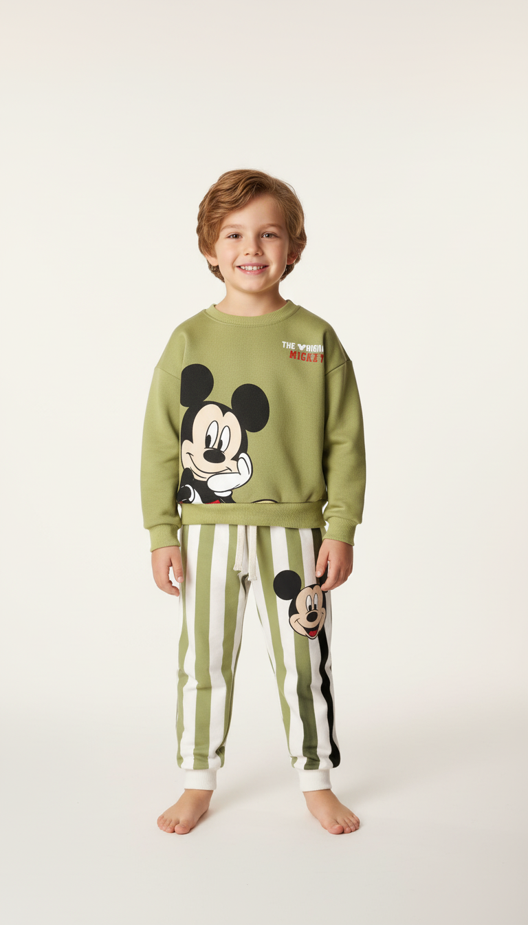 Çizgili Mickey Eşofman Takımı