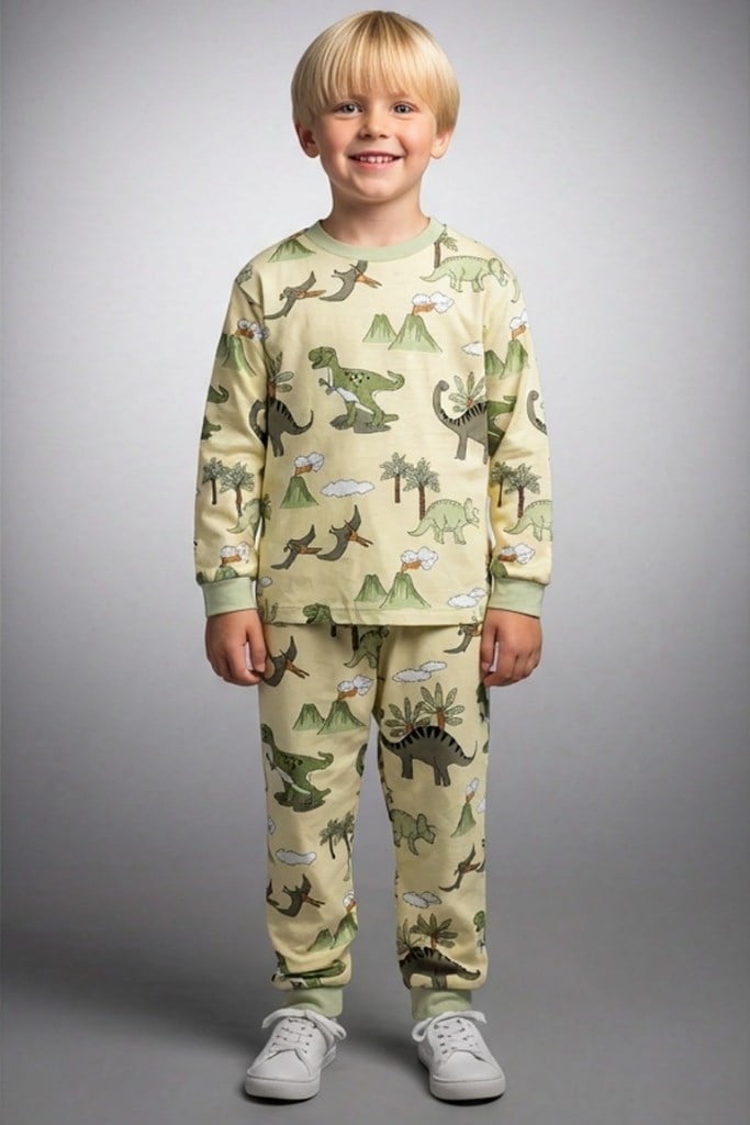 Dino Baskılı Pijama Takımı
