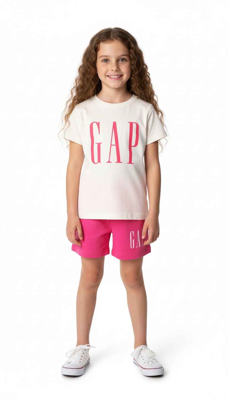 Gap İnce Baskılı Şortlu Takım