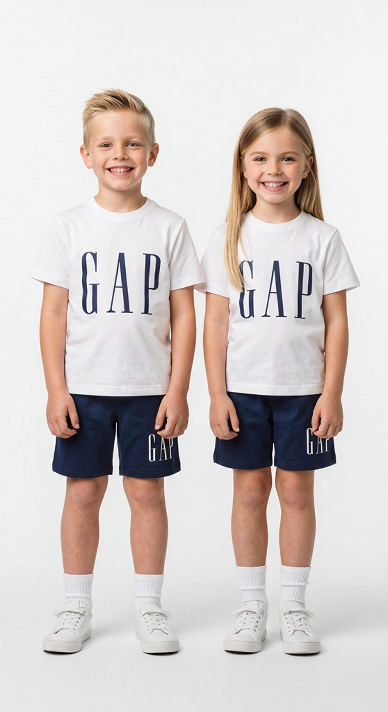 Gap İnce Baskılı Şortlu Takım