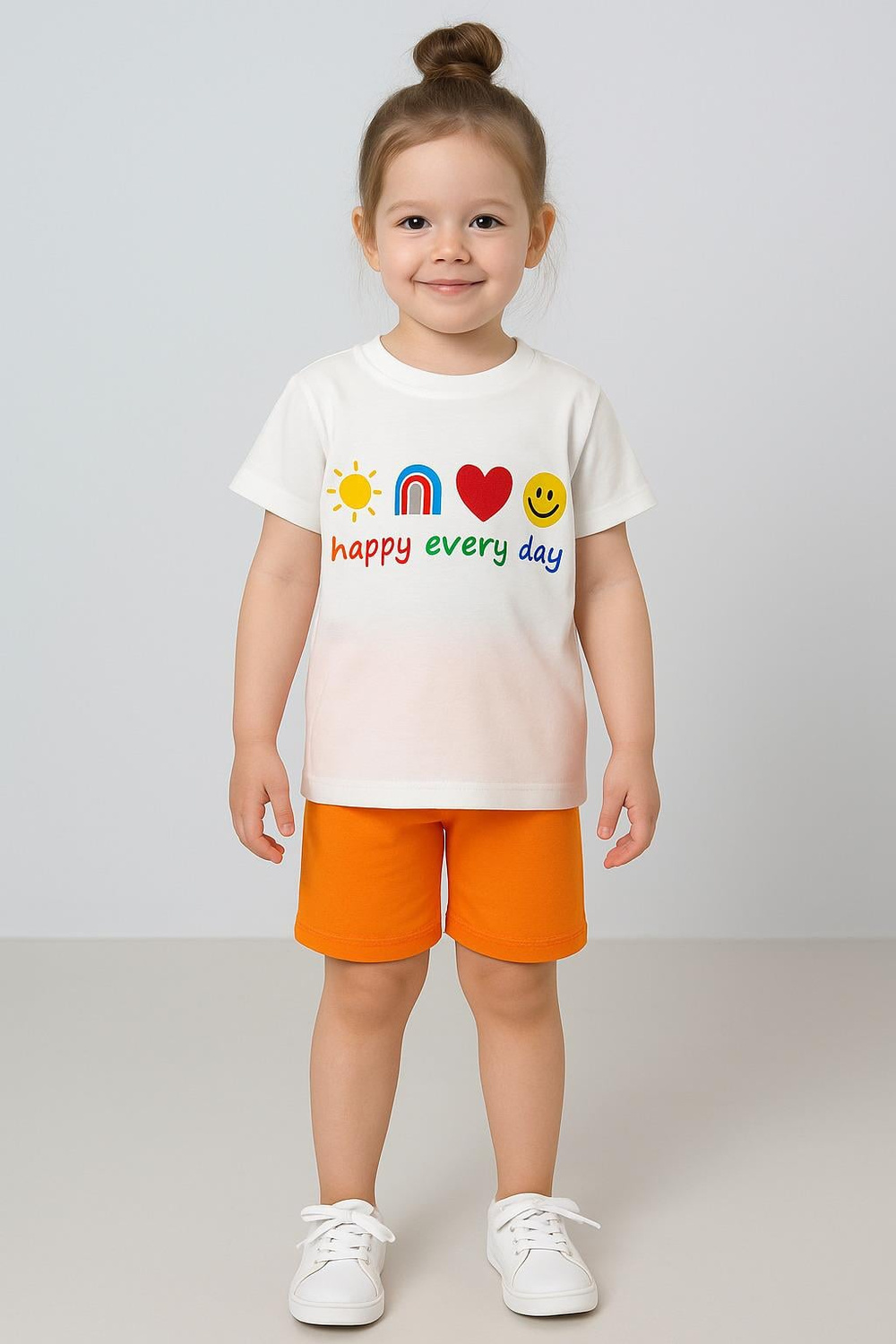 Happy Every Day Baskılı Şortlu Takım
