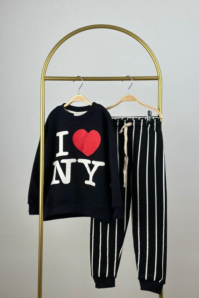 Love NY Çizgili Eşofman Takımı