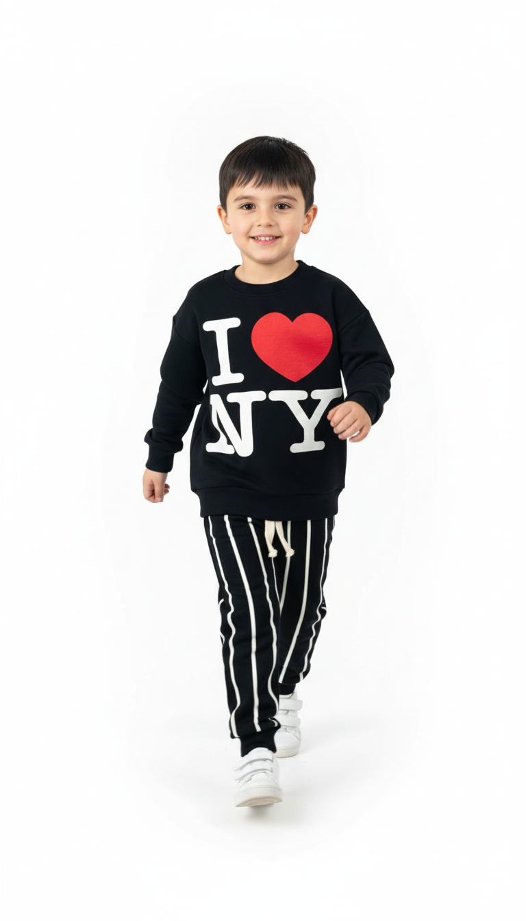 Love NY Çizgili Eşofman Takımı