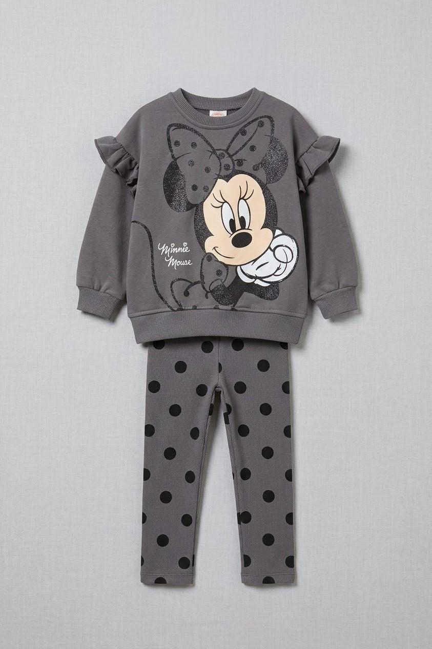 Minnie Mouse Puantiye Baskılı Taytlı Takım