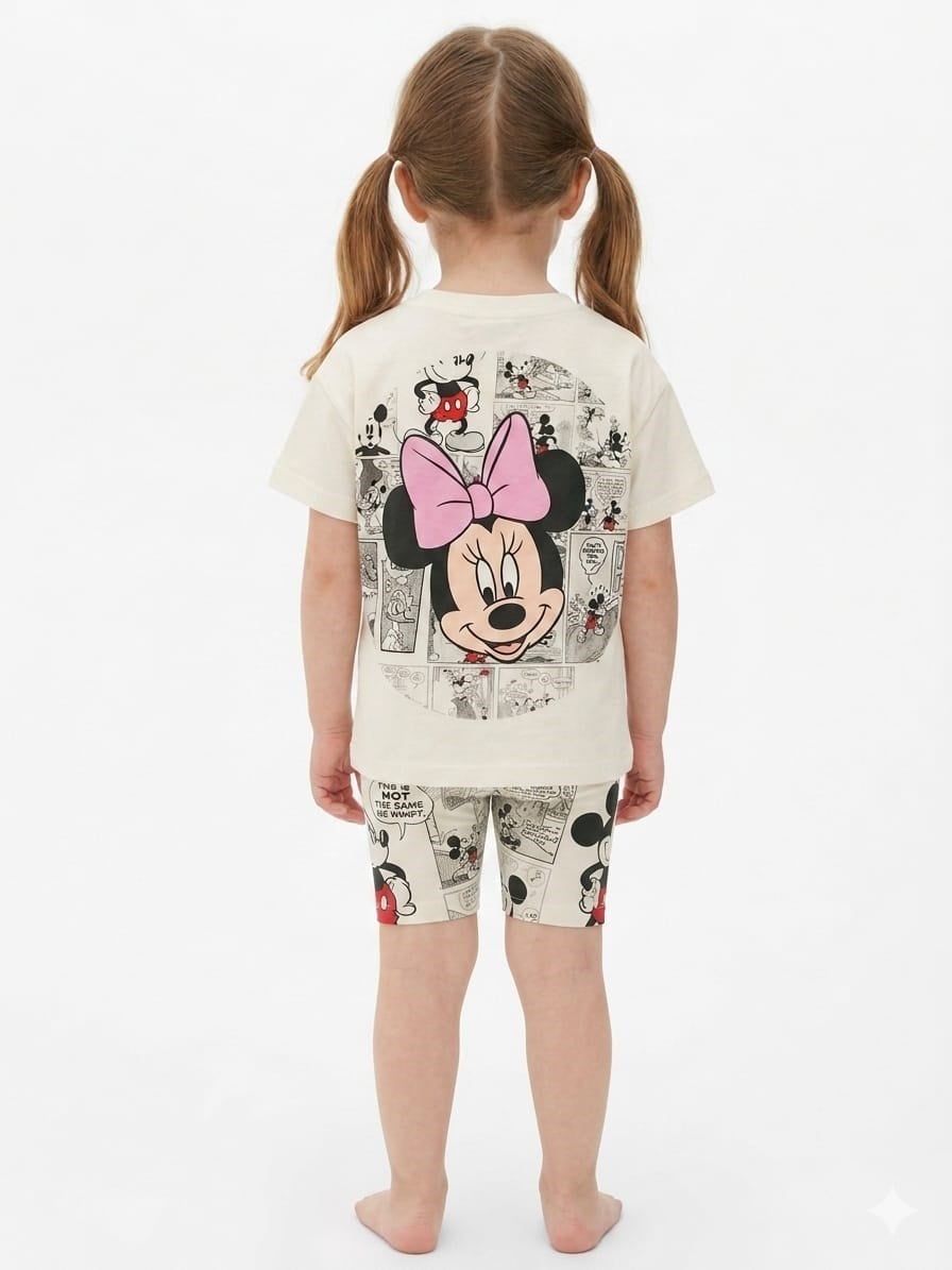 Minnie Sırt Baskılı Taytlı Takım