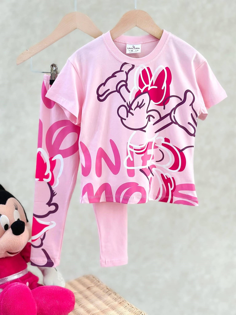 Pembe Minnie Mouse Taytlı Takım