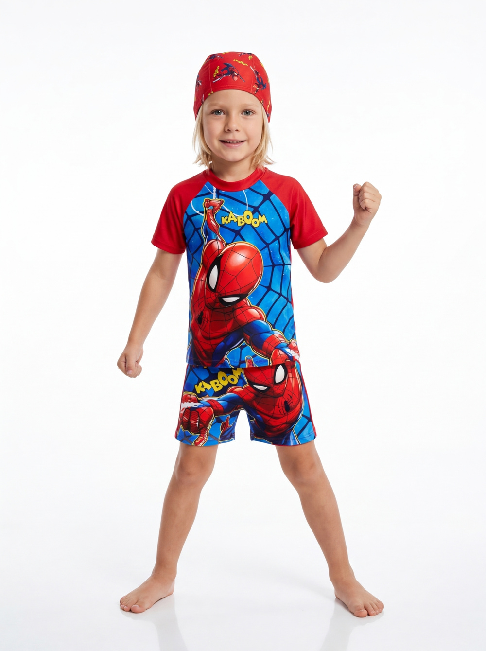 Spiderman Boneli Şortlu Mayo