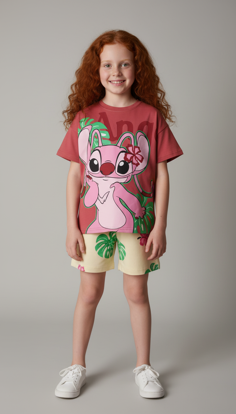 Stitch Angel Şortlu Takım