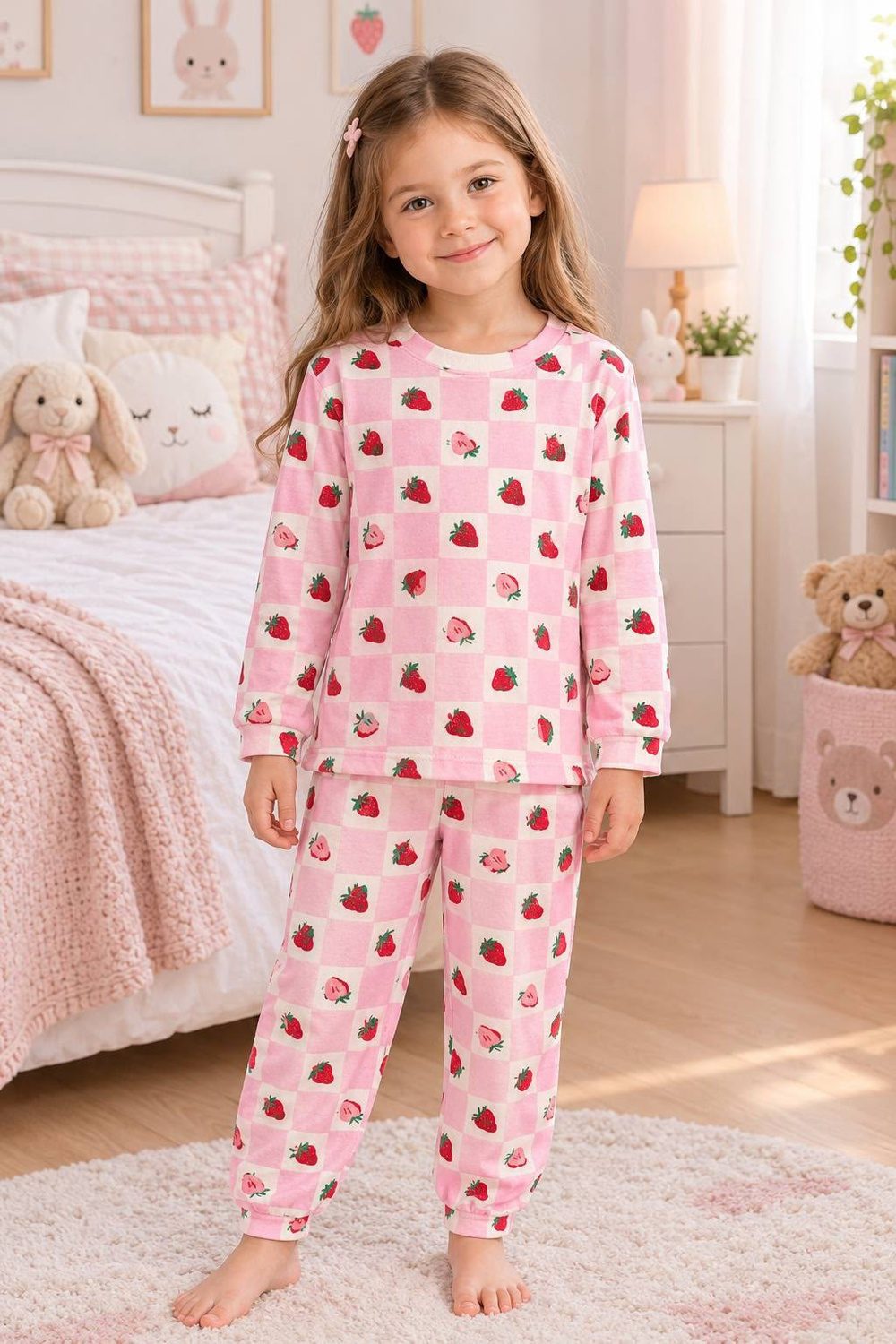 Strawberry Baskılı Pijama Takımı