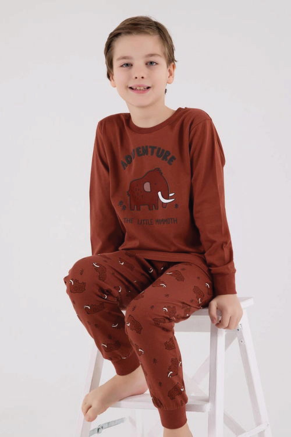 Rolypoly Erkek Çocuk  Kahverengi Pijama Takımı	
