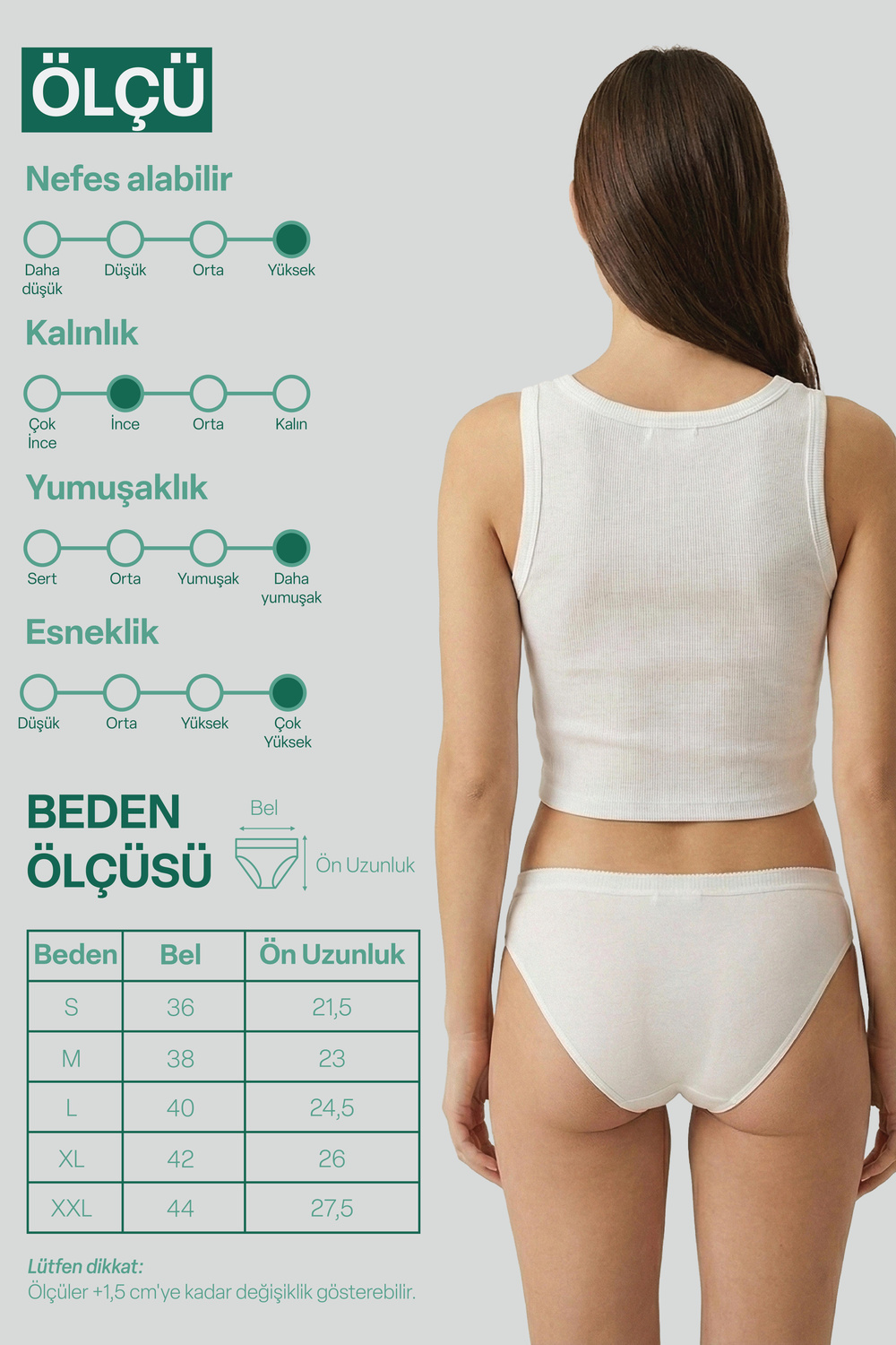 Kadın Slip Bambu Beyaz Renk 6 Lı Paket Briefs