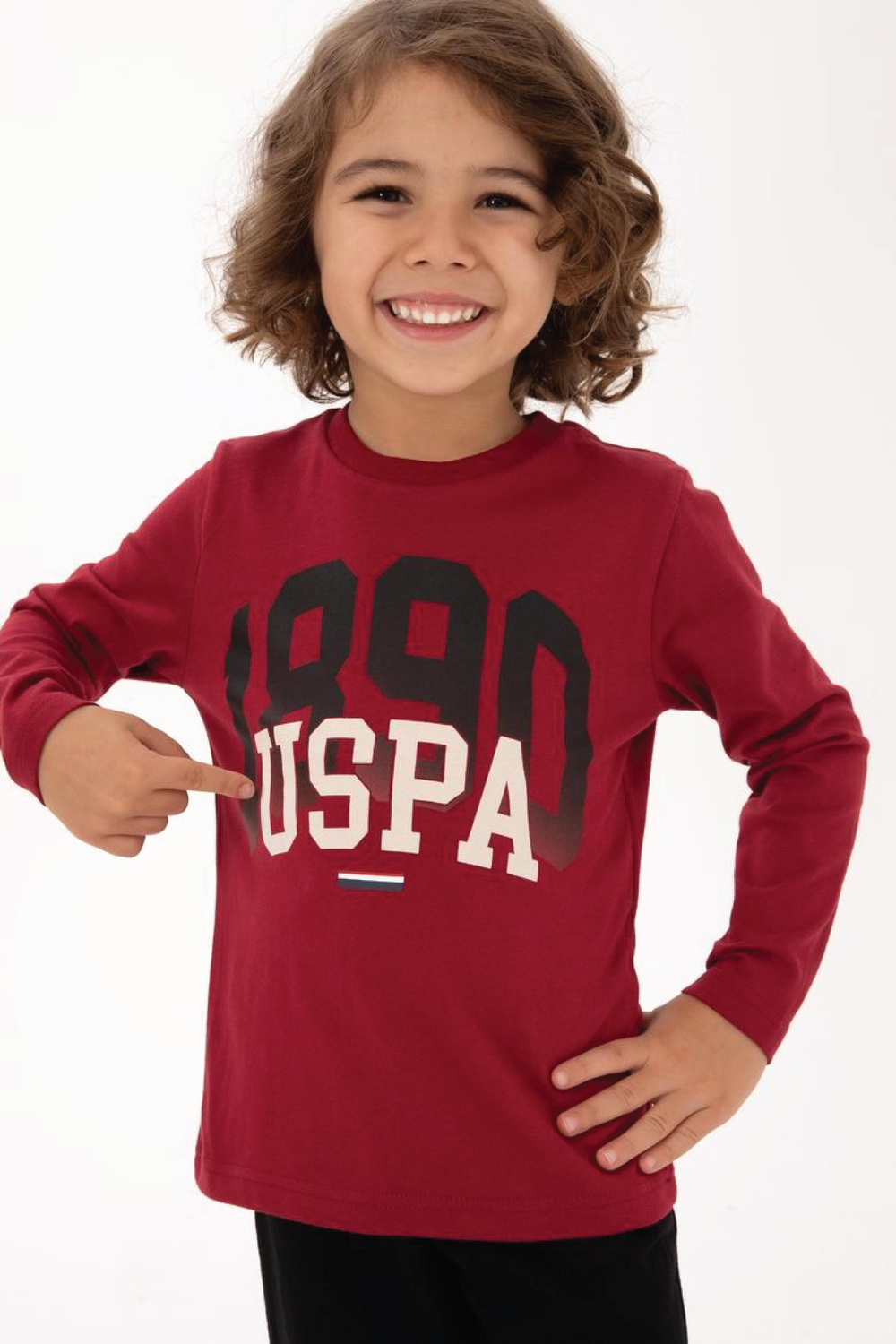 U.s. Polo Assn Erkek Çocuk Uzun Kol Bordo Pijama Takım 