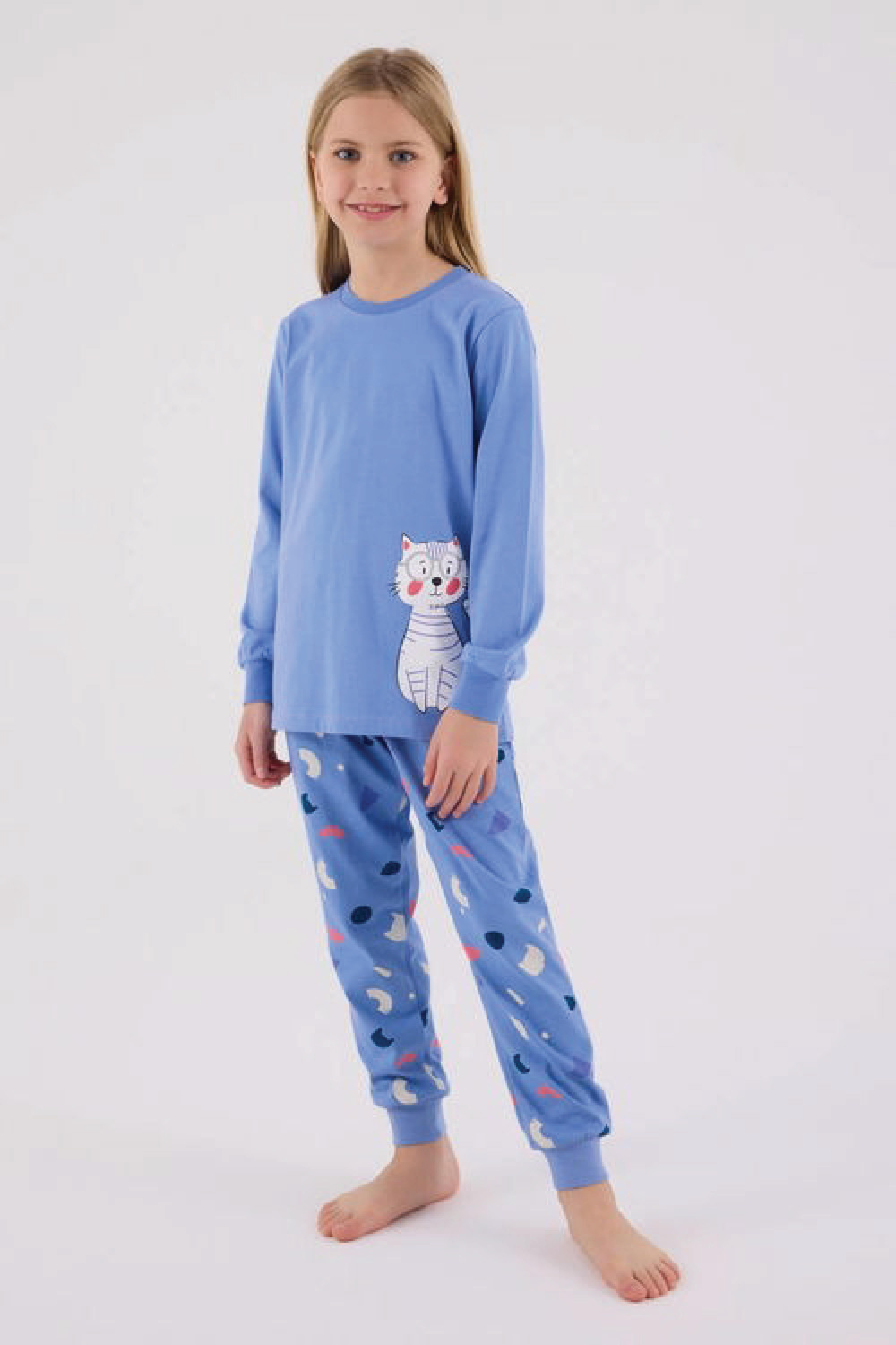 Rolypoly Kız Çocuk Açık İndigo Pijama Takımı