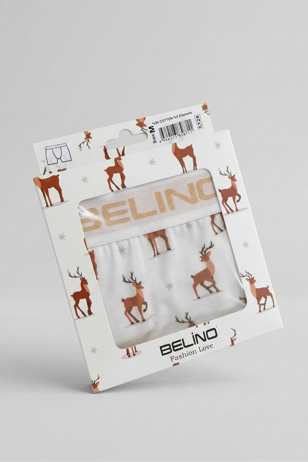 Desenli Erkek Boxer- deer charm