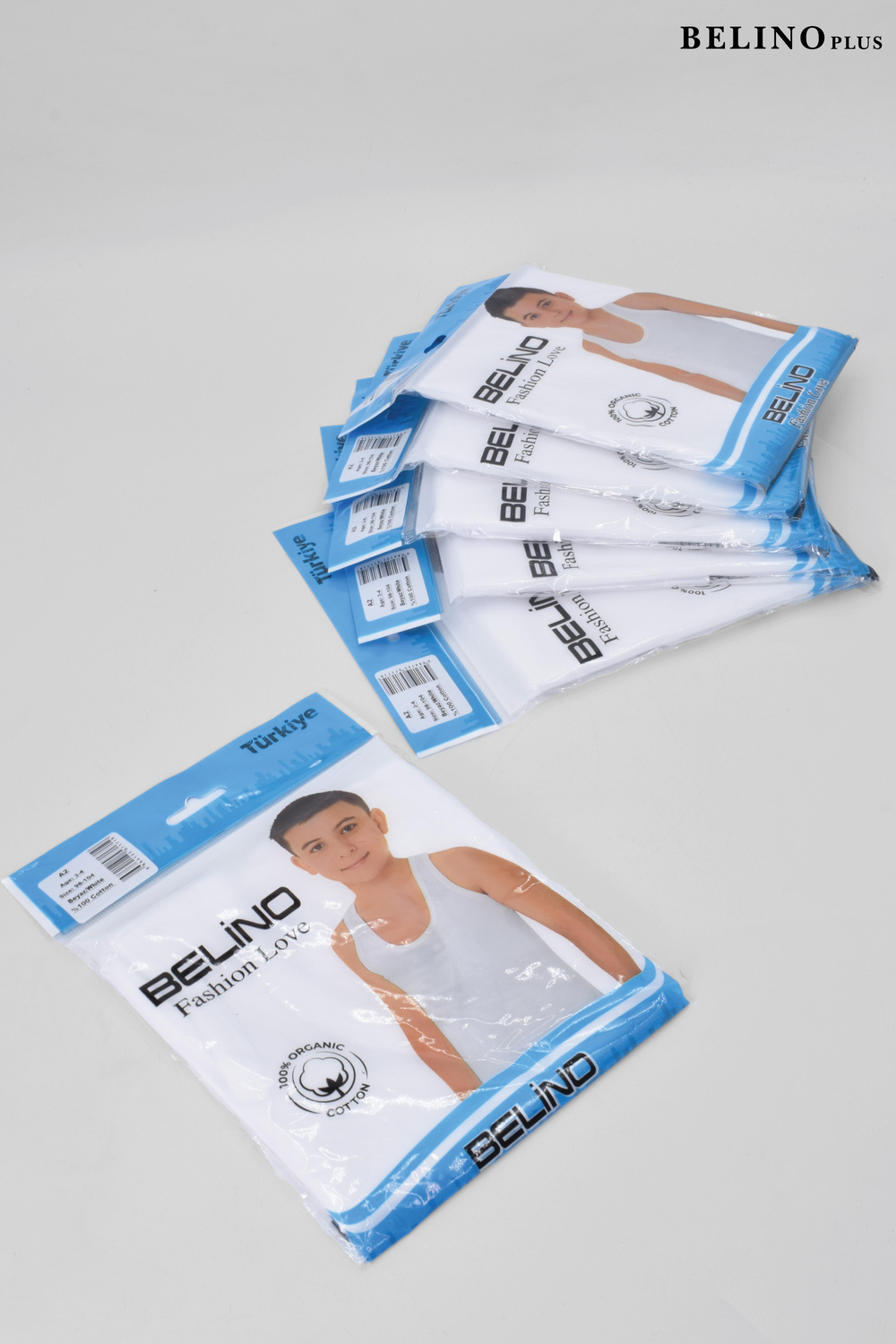 %100 Pamuk Erkek Çocuk Beyaz Renkli Atlet 6 lı Paket