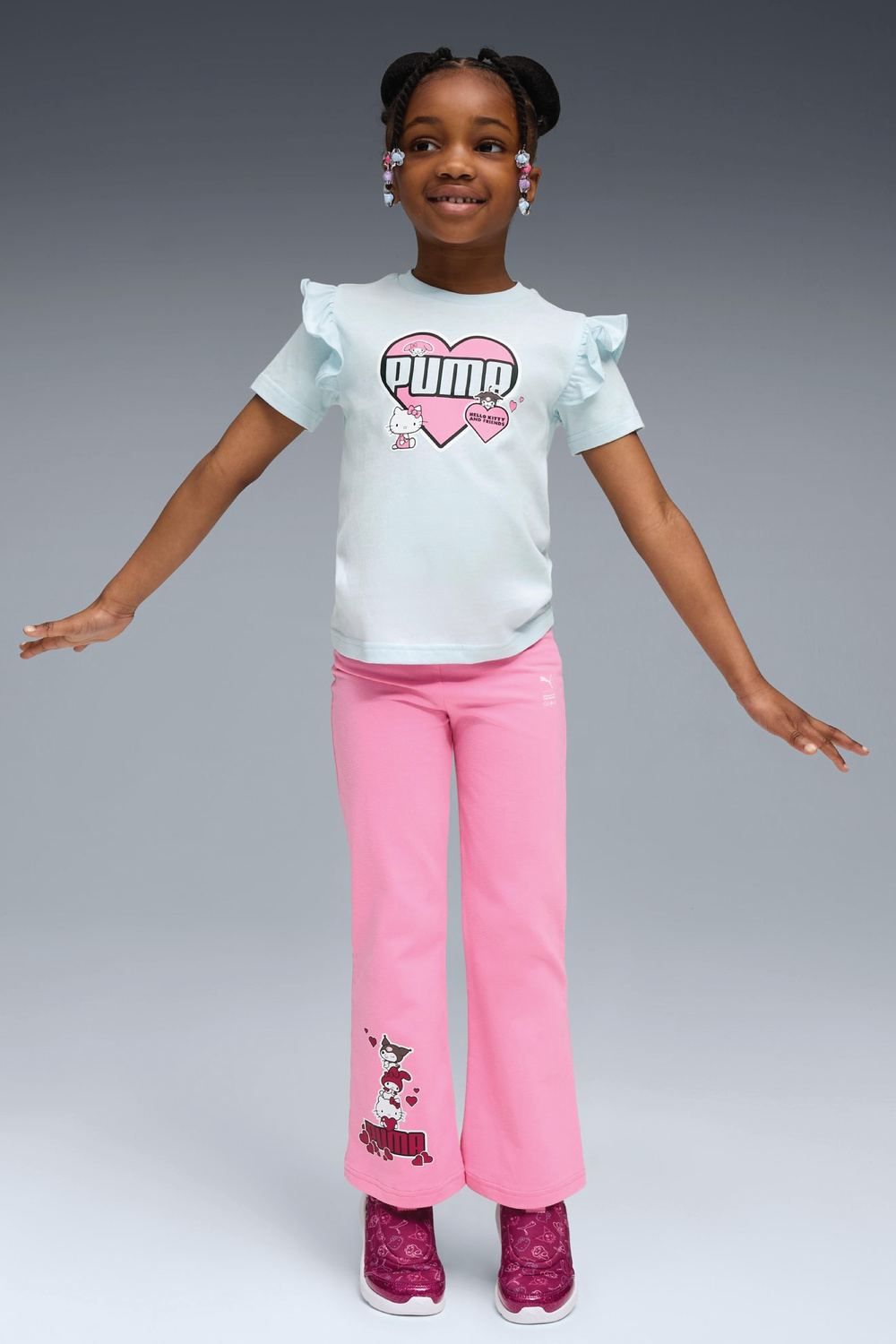 Puma Kız Çocuk Hello Kitty Baskılı Mavi T-Shirt