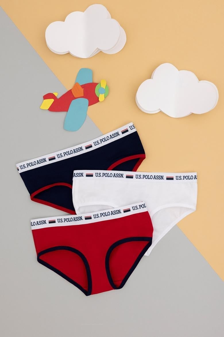 U.S.Polo Assn.Kız Çocuk 6 Lı Slip Külot Navy
