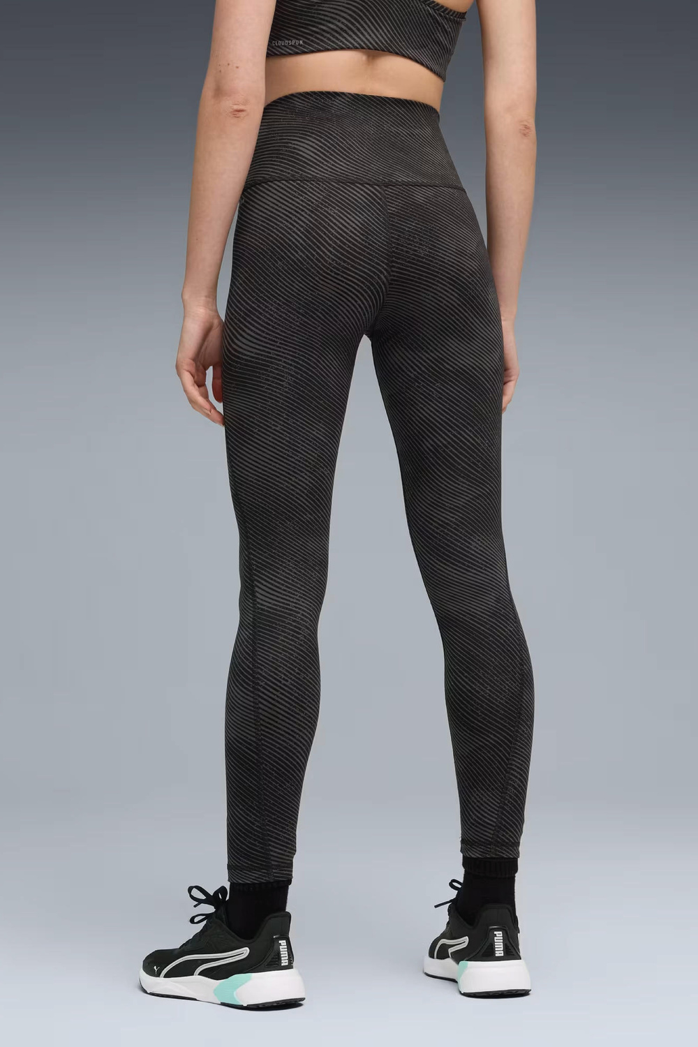 Puma Cloudspun Tight Aop Hw Fl Bayan Spor Tayt Siyah