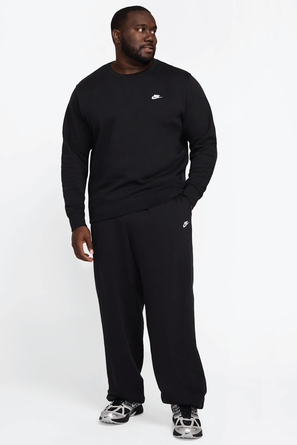 Nike Club Fleece Crew Erkek Siyah Sweatshirt