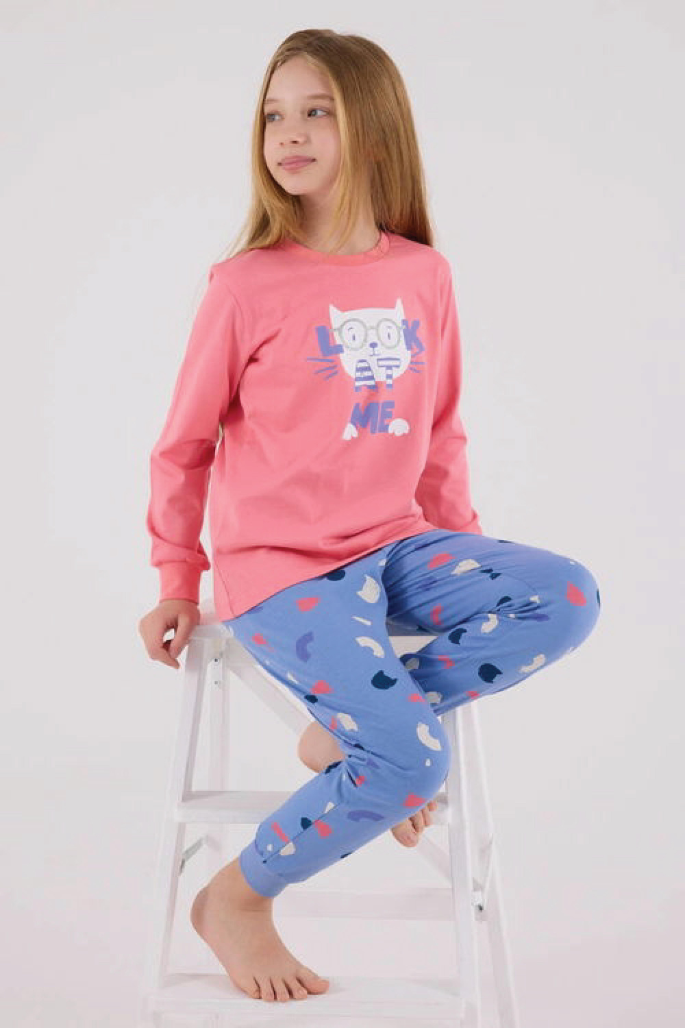 Rolypoly Kız Çocuk Neon Pembe Pijama Takımı