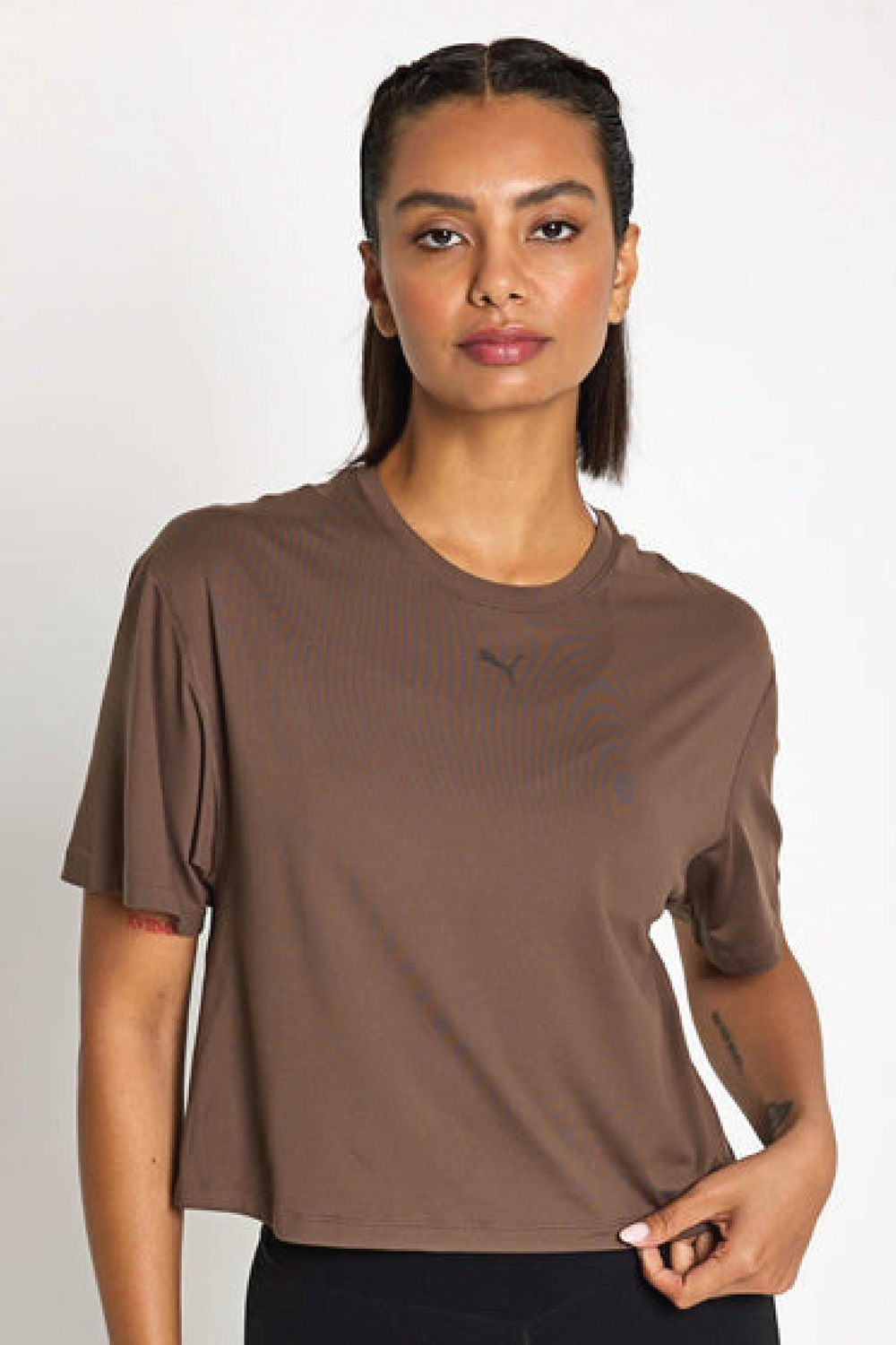 Puma Cloudspun Relaxed Tee Oversızed Kahve Renkli Tişört
