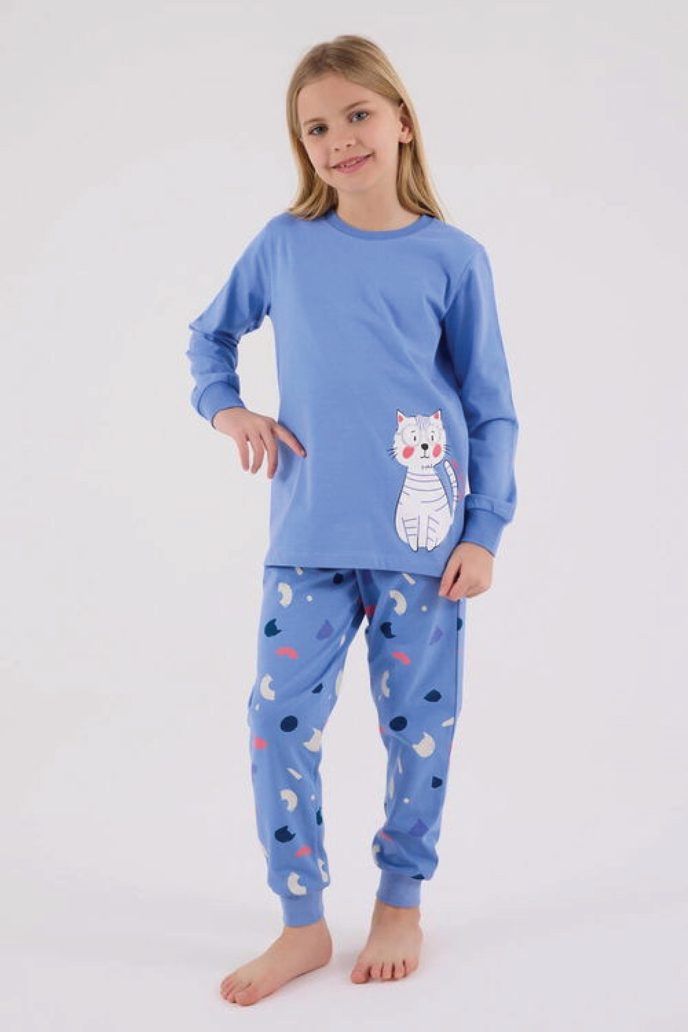Rolypoly Kız Çocuk Açık İndigo Pijama Takımı
