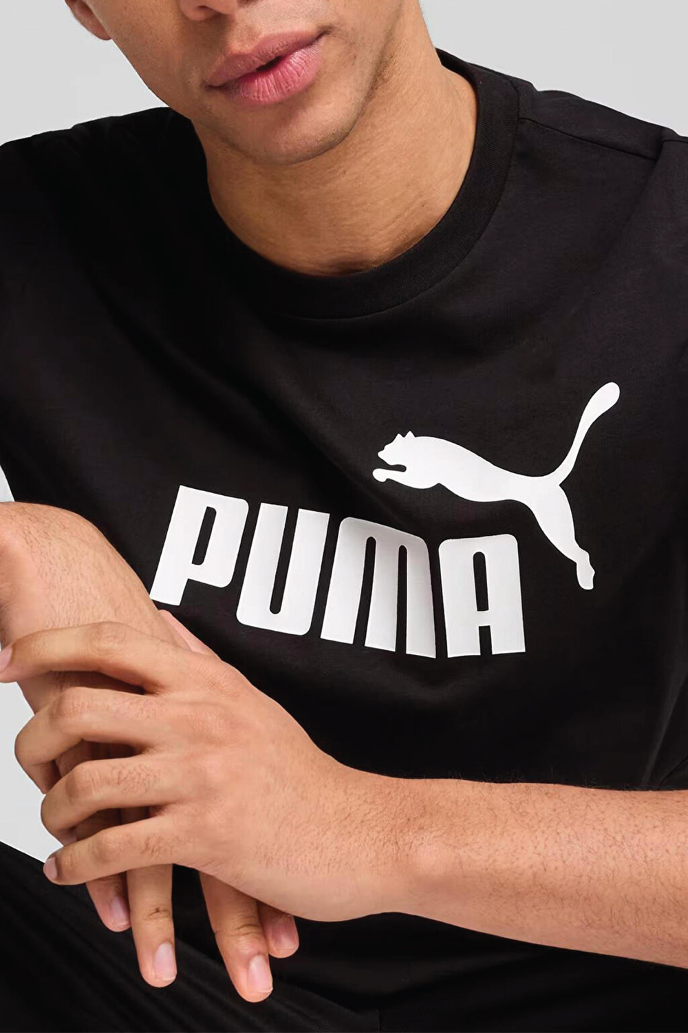Puma ESS No.1 Logo Tee Erkek Baskılı T-Shirt Siyah Renk