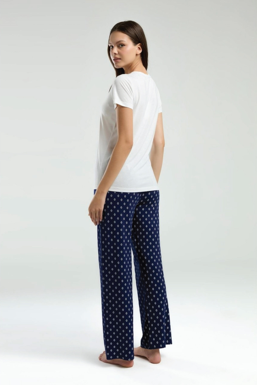 Pierre Cardin Kadın Beyaz Kısakollu Pijama Takımı