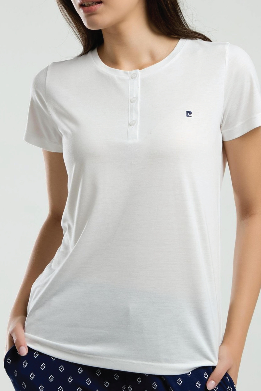 Pierre Cardin Kadın Beyaz Kısakollu Pijama Takımı