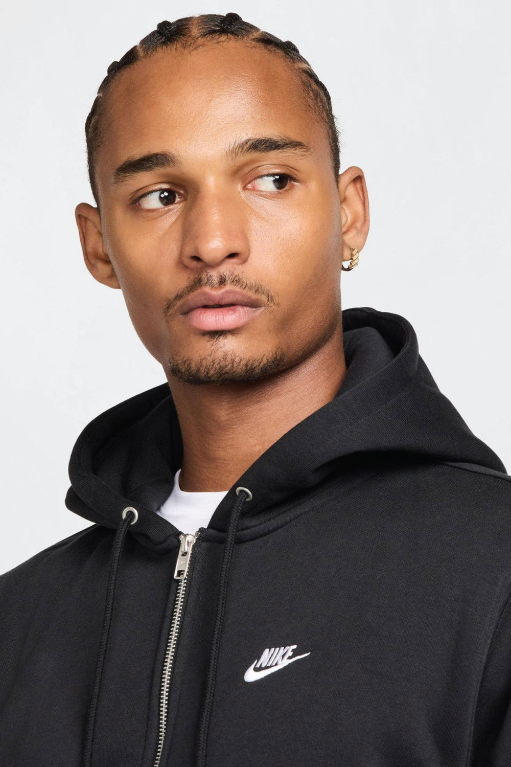 Nike Club BB FZ Hoodie – Erkek Tam Boy Fermuarlı Siyah Kapüşonlu Sweatshirt