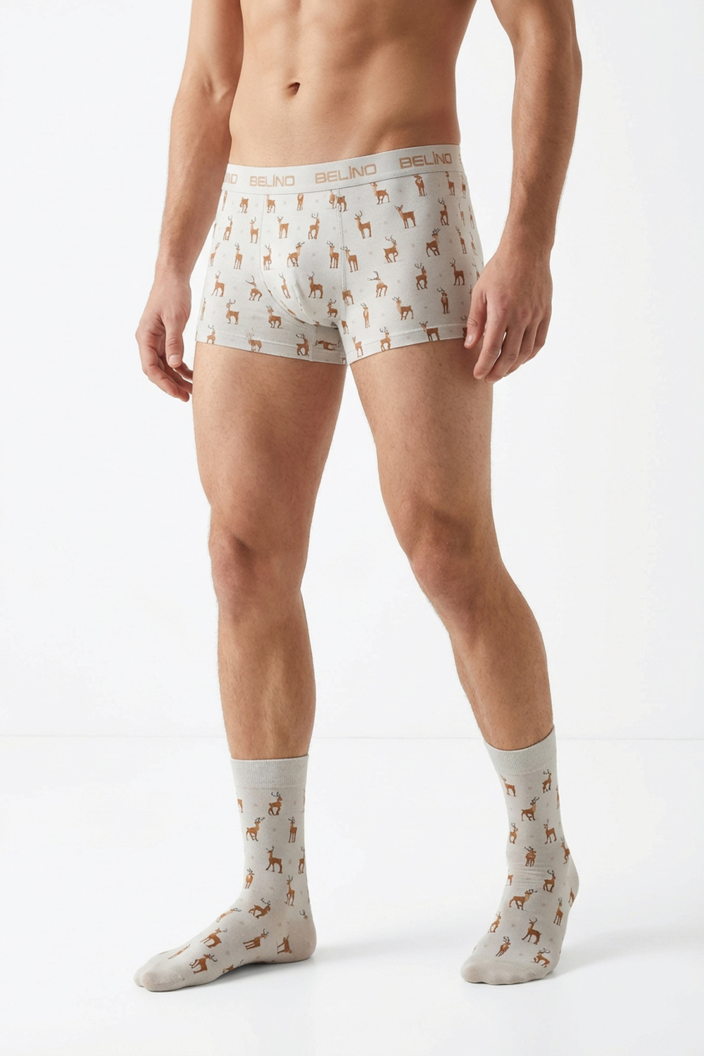 Desenli Erkek Boxer- deer charm