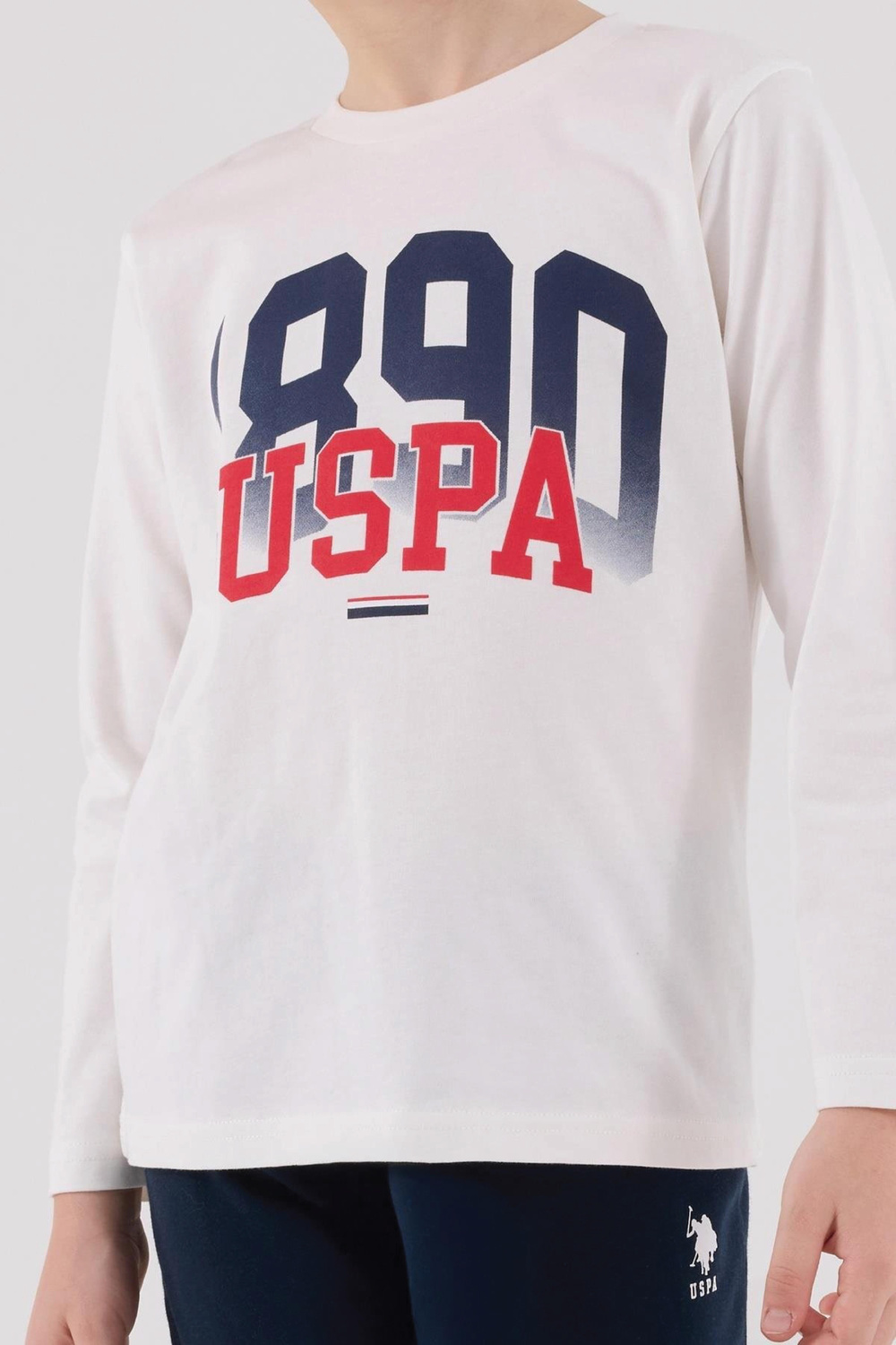U.s. Polo Assn Erkek Çocuk Uzun Kol Beyaz Pijama Takım 