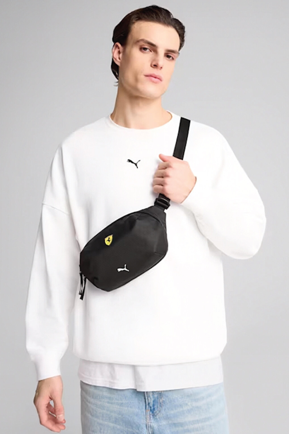 Puma Ferrari Race Siyah Unisex Logo Detaylı Bel Çantası