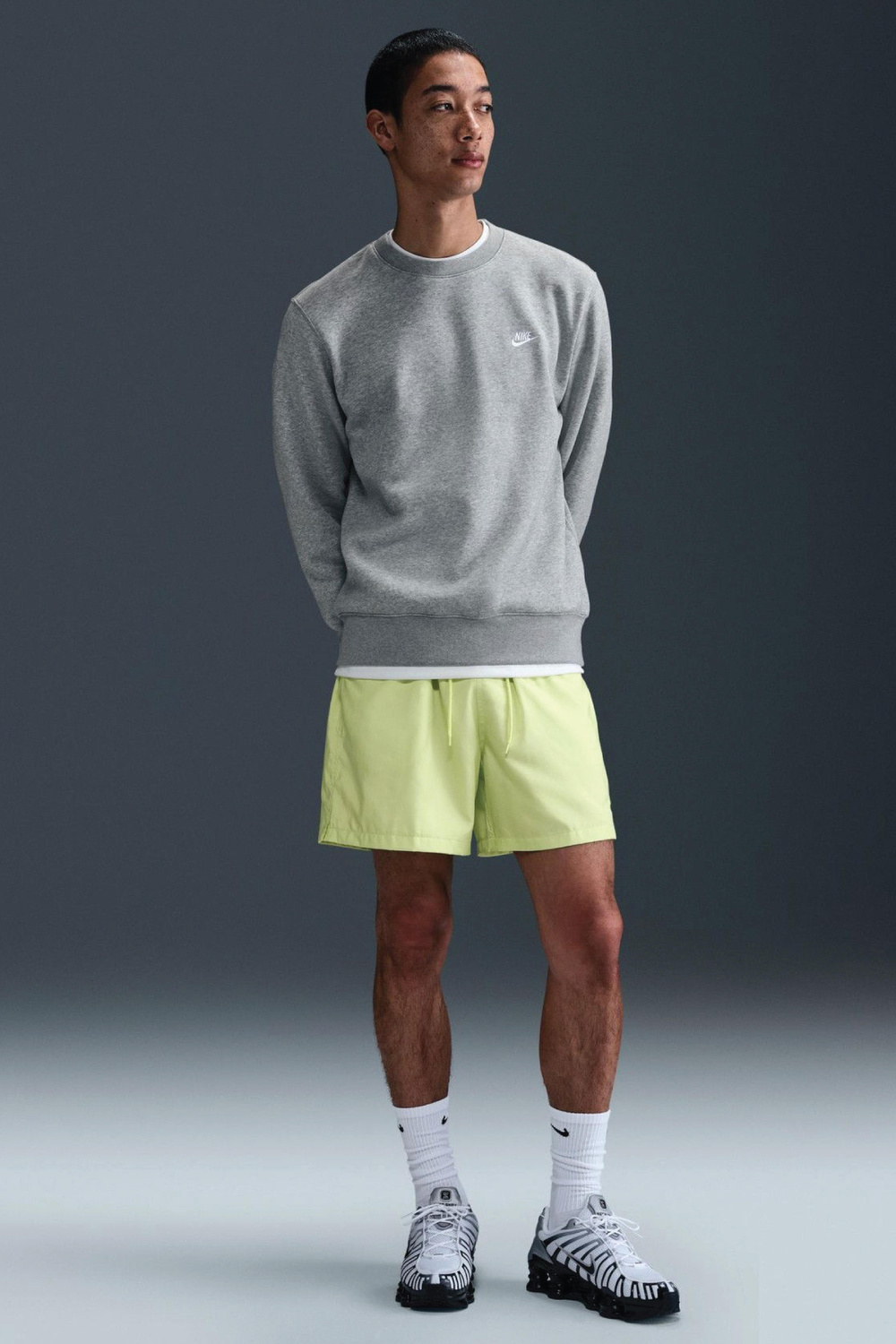 Nike Club BB Crew Erkek Gri Sweatshirt
