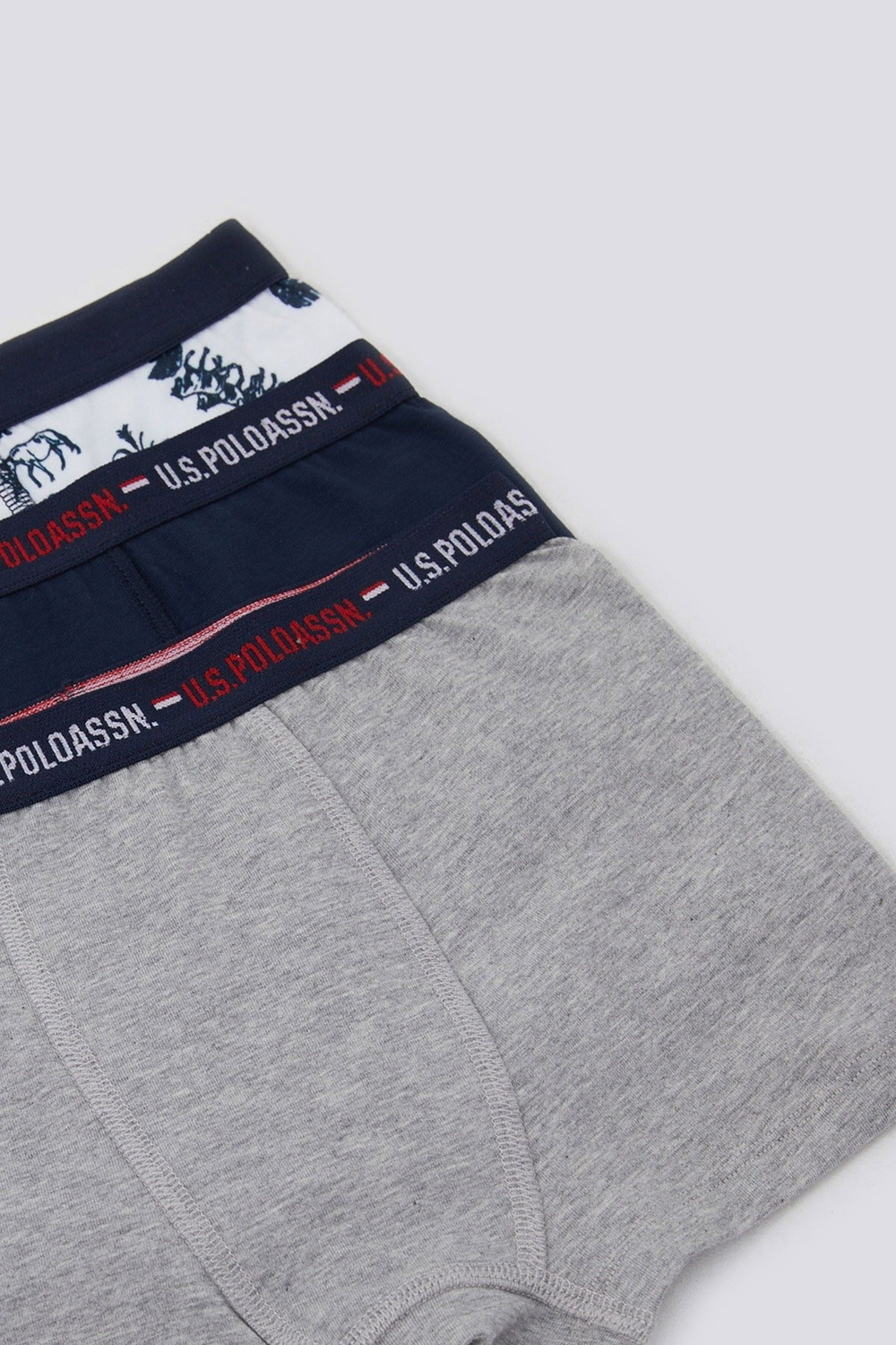 U.S. Polo Assn.Erkek Çocuk 3 Lü Beyaz Boxer US1372-C-V2