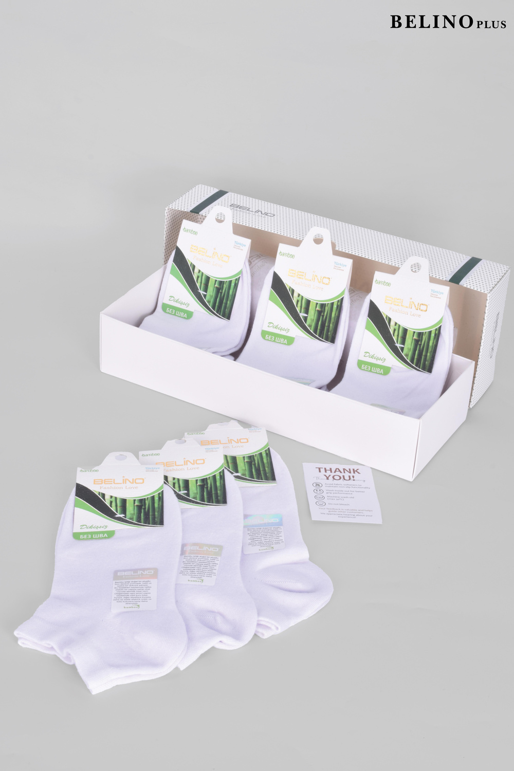 6 Lı Paket Bambu Beyaz Renk Patik Çorap